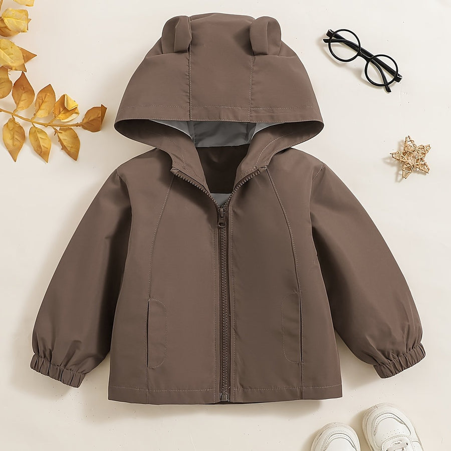 [Manteau trench garçon] Manteau trench à capuche style petites — Monptitlou