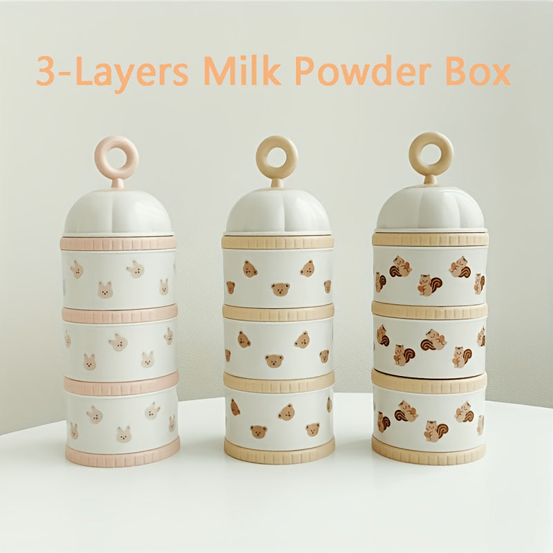 Distributeur de lait en poudre à 3 couches pour voyage et en déplacement, récipient de stockage de lait pour bébés, boît