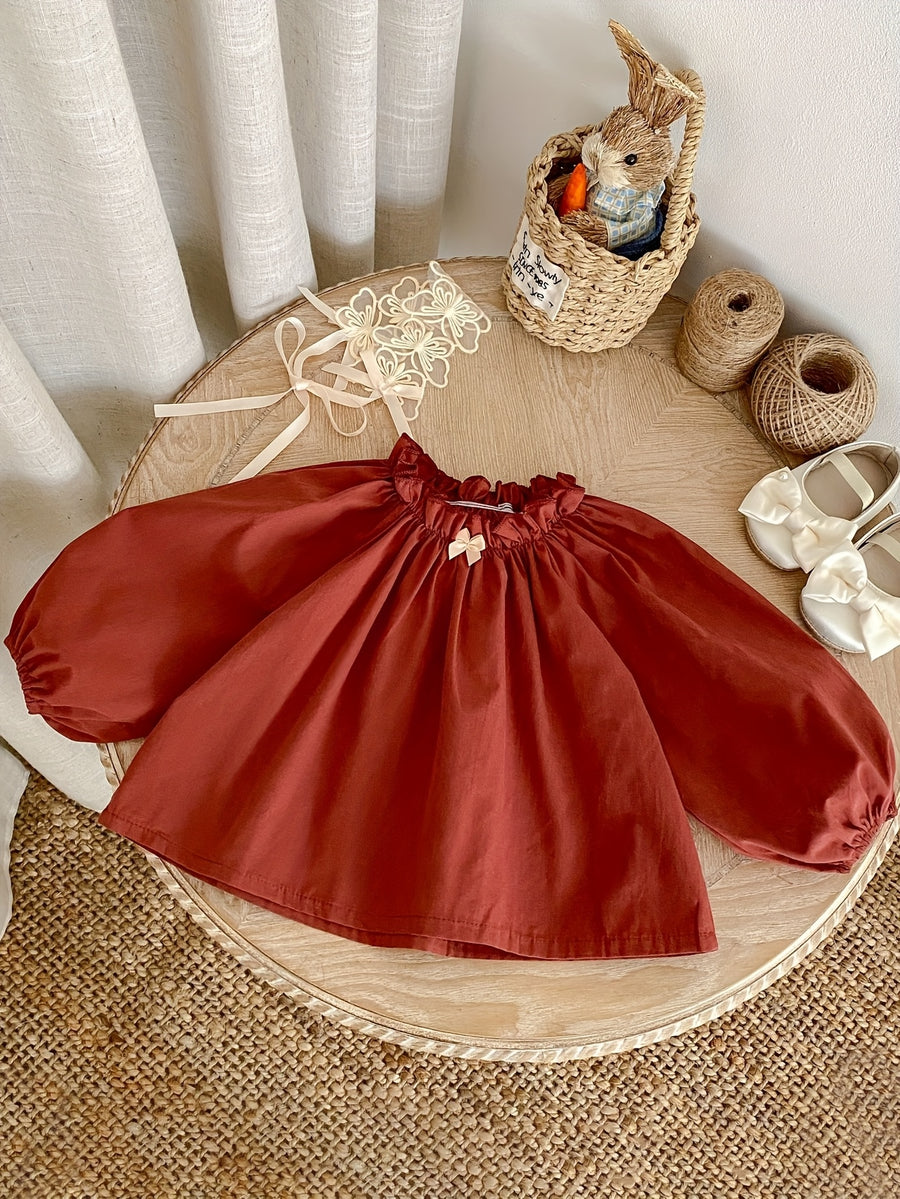 Vêtements bébé fille 0-3 ans col en bois manches longues chemise et — Monptitlou