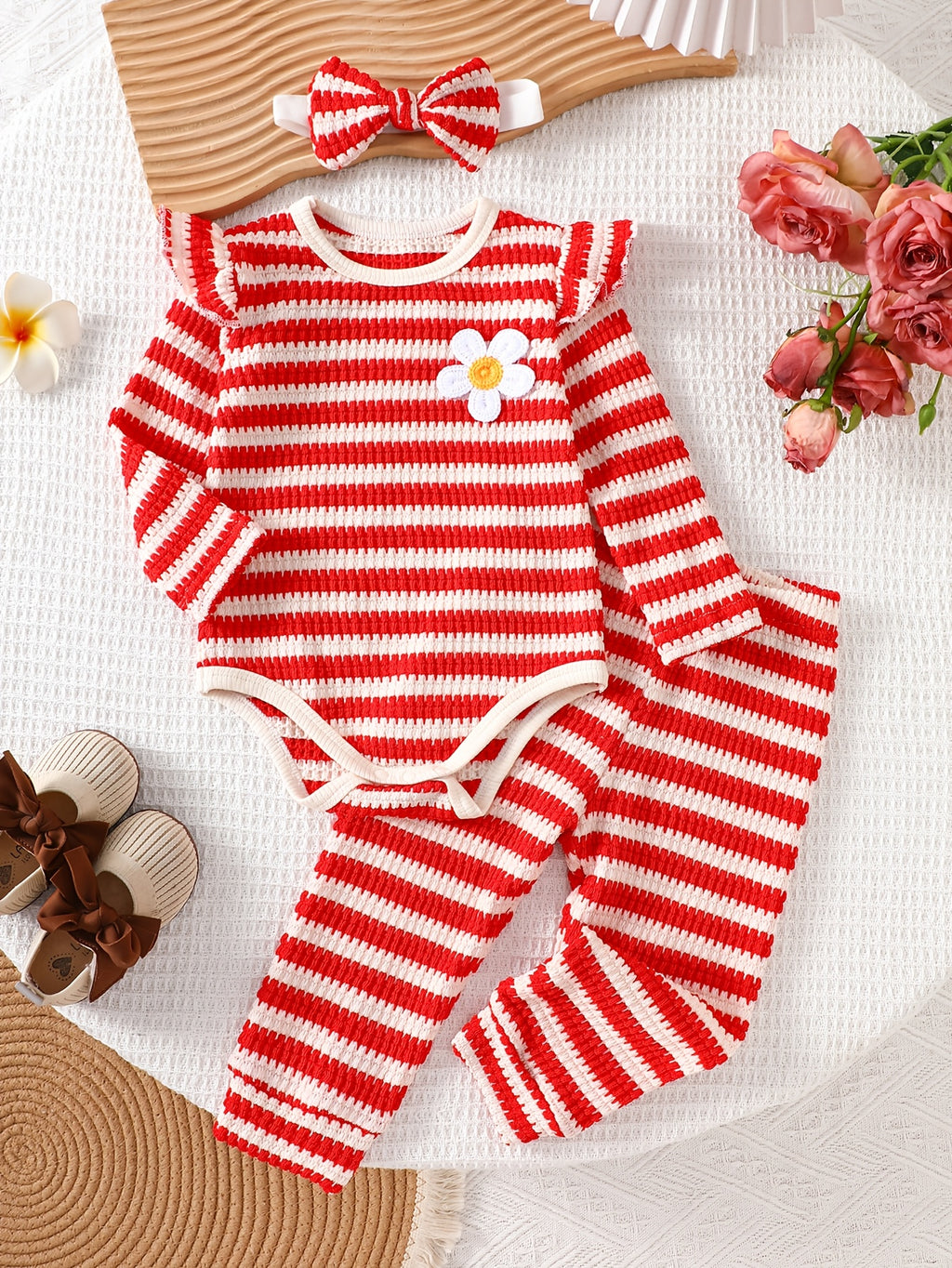 Ensemble rayé d'automne pour petites filles — Monptitlou
