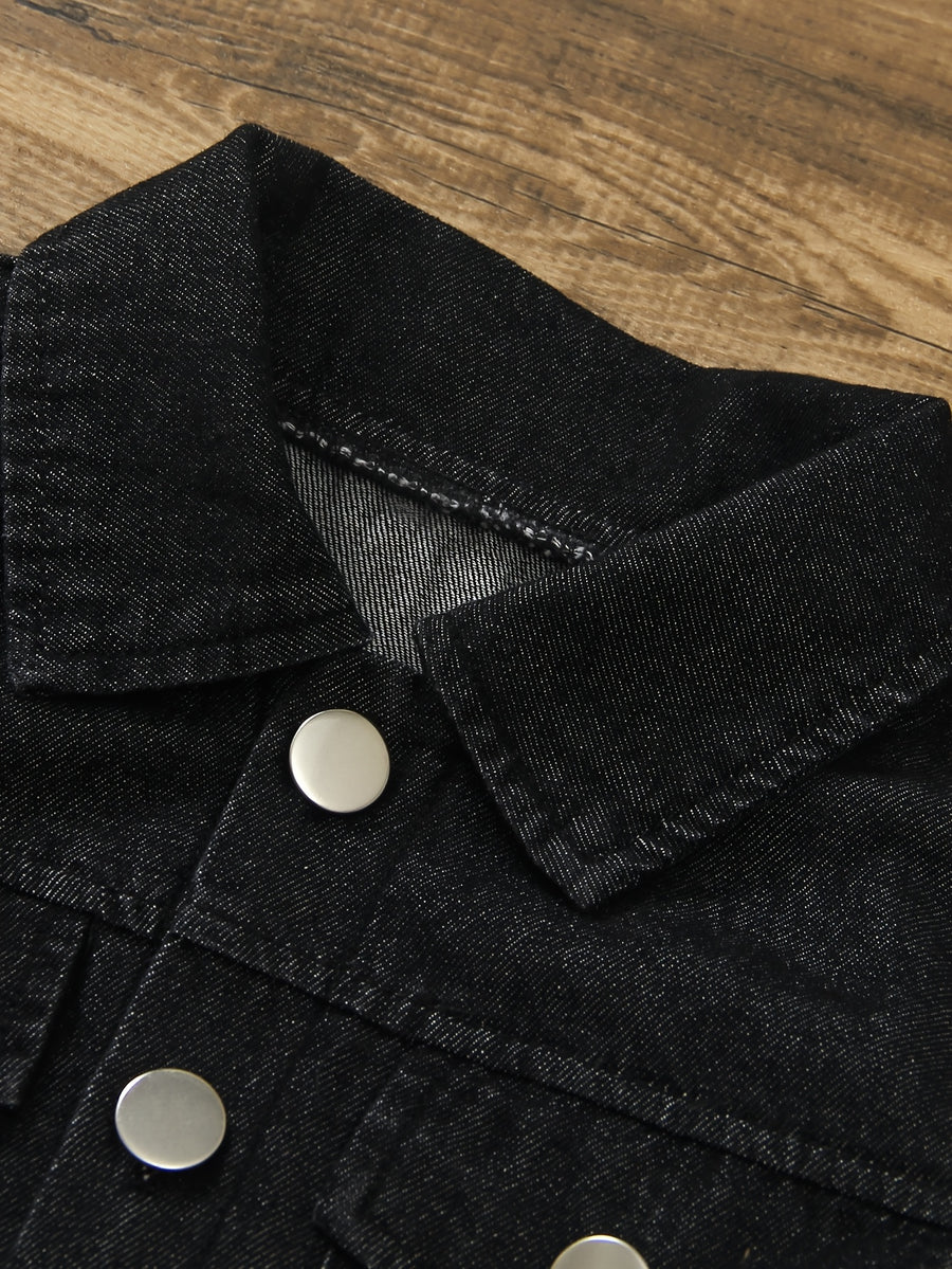 Ensemble 2 pièces en jean pour garçon : Haut à manches longues en jean — Monptitlou