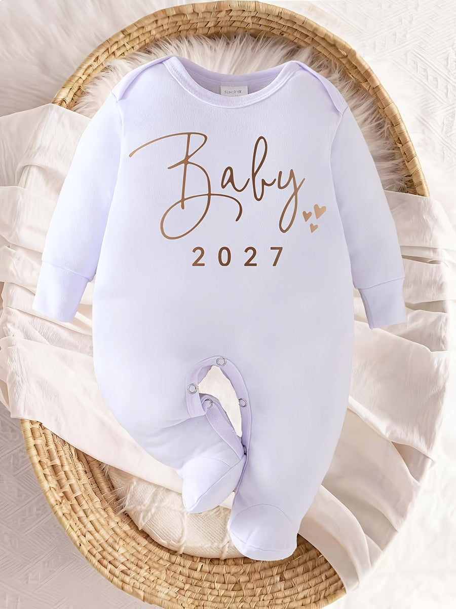 Barboteuse à pieds pour nouveau-né BABY 2027 avec imprimé lettre — Monptitlou