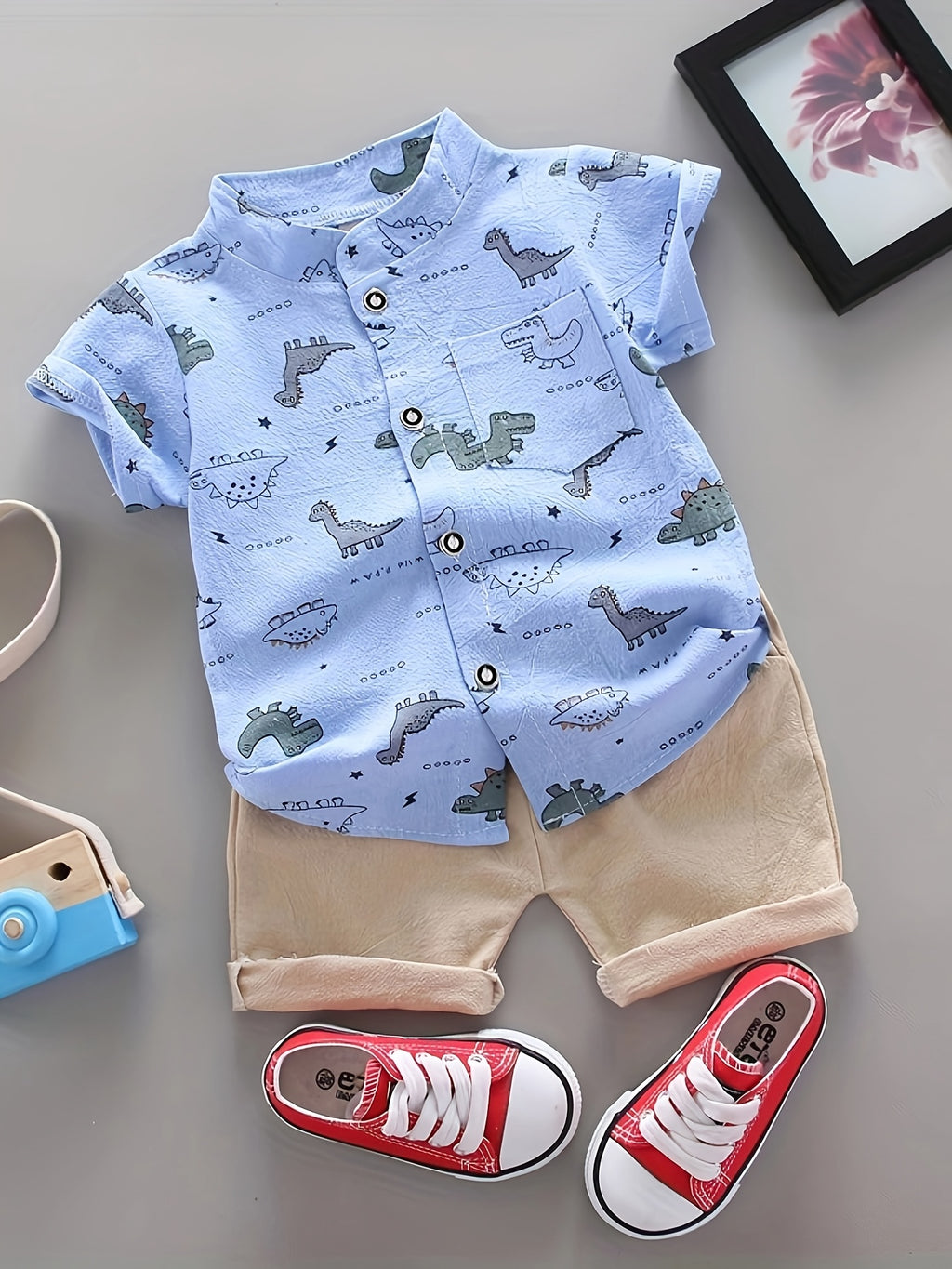 Chemise à manches courtes décontractée pour jeunes, motif animaux, été