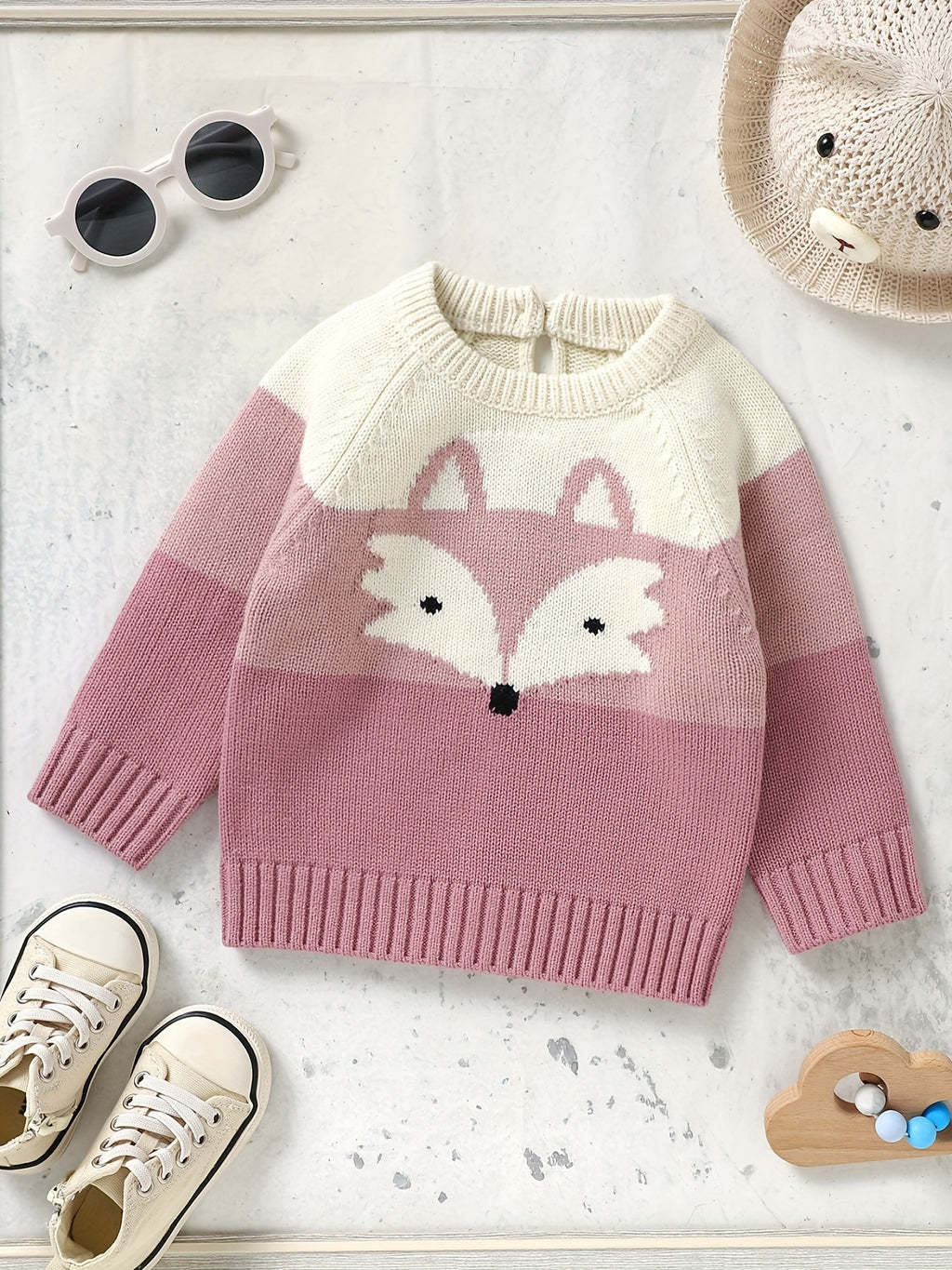 Pull en maille DovFanny & Renard de dessin animé — Monptitlou