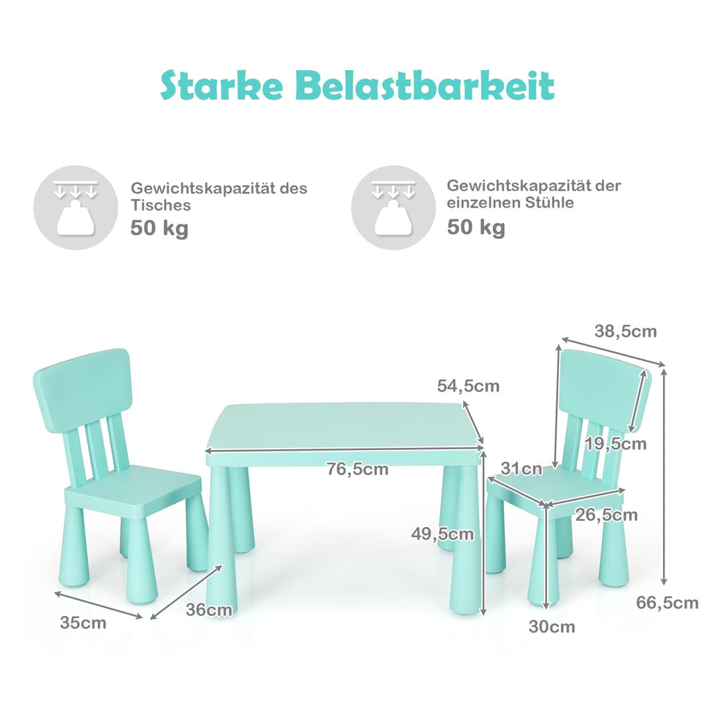 Ensemble de sièges pour enfants 3 pièces, table avec 2 chaises — Monptitlou