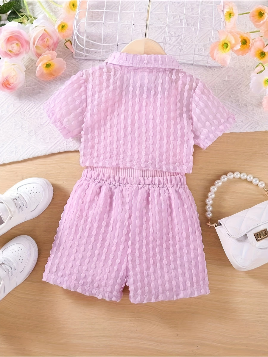 Ensemble 3 pièces pour bébé fille : barboteuse à bretelles — Monptitlou