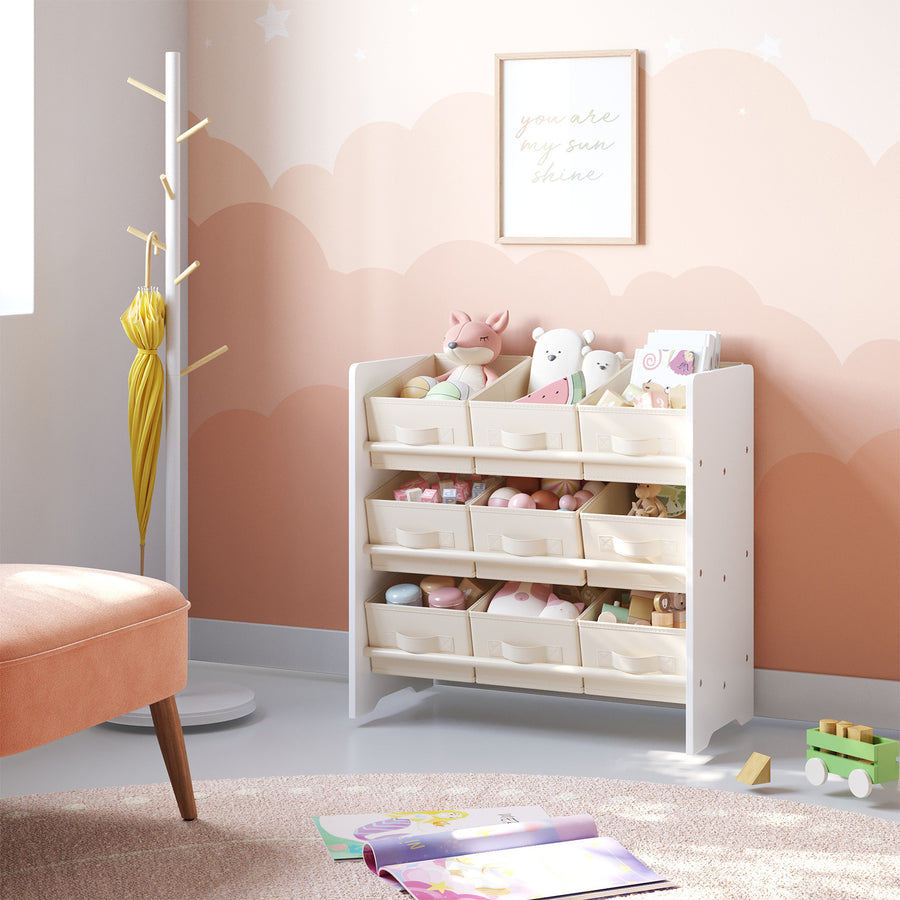 Étagère, 9 Boîtes de Rangement en Tissu Non-tissé, Spacieuse — Monptitlou