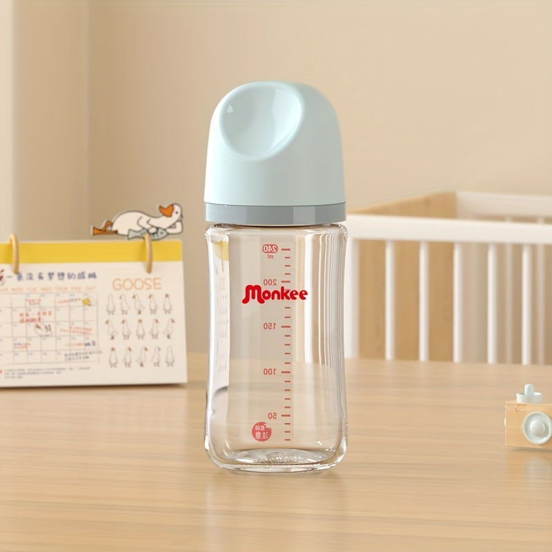 Biberon en verre 160 ml/240 ml, Col large, Verre épais, Anti-colique — Monptitlou