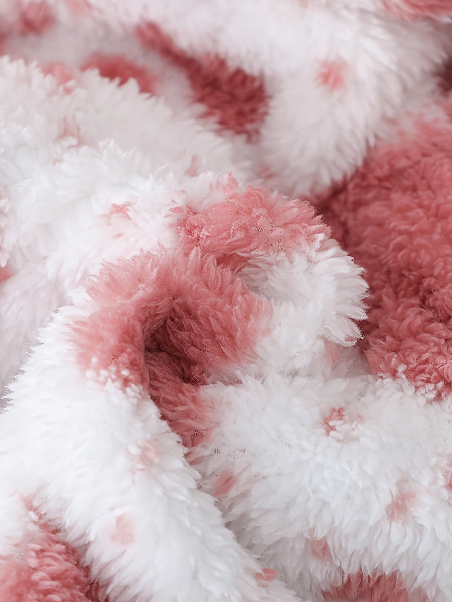 Veste polaire réversible rose et blanc, manches longues — Monptitlou