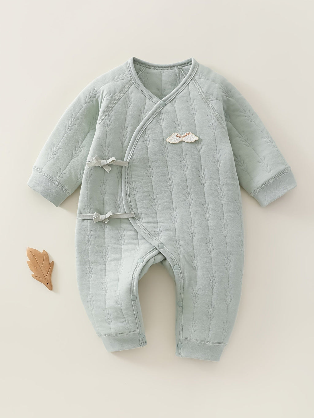 Grenouillère pour bébés garçons et filles - Ailes d'ange coupées, barboteuse pour nouveau-né, barboteuse de couleur unie
