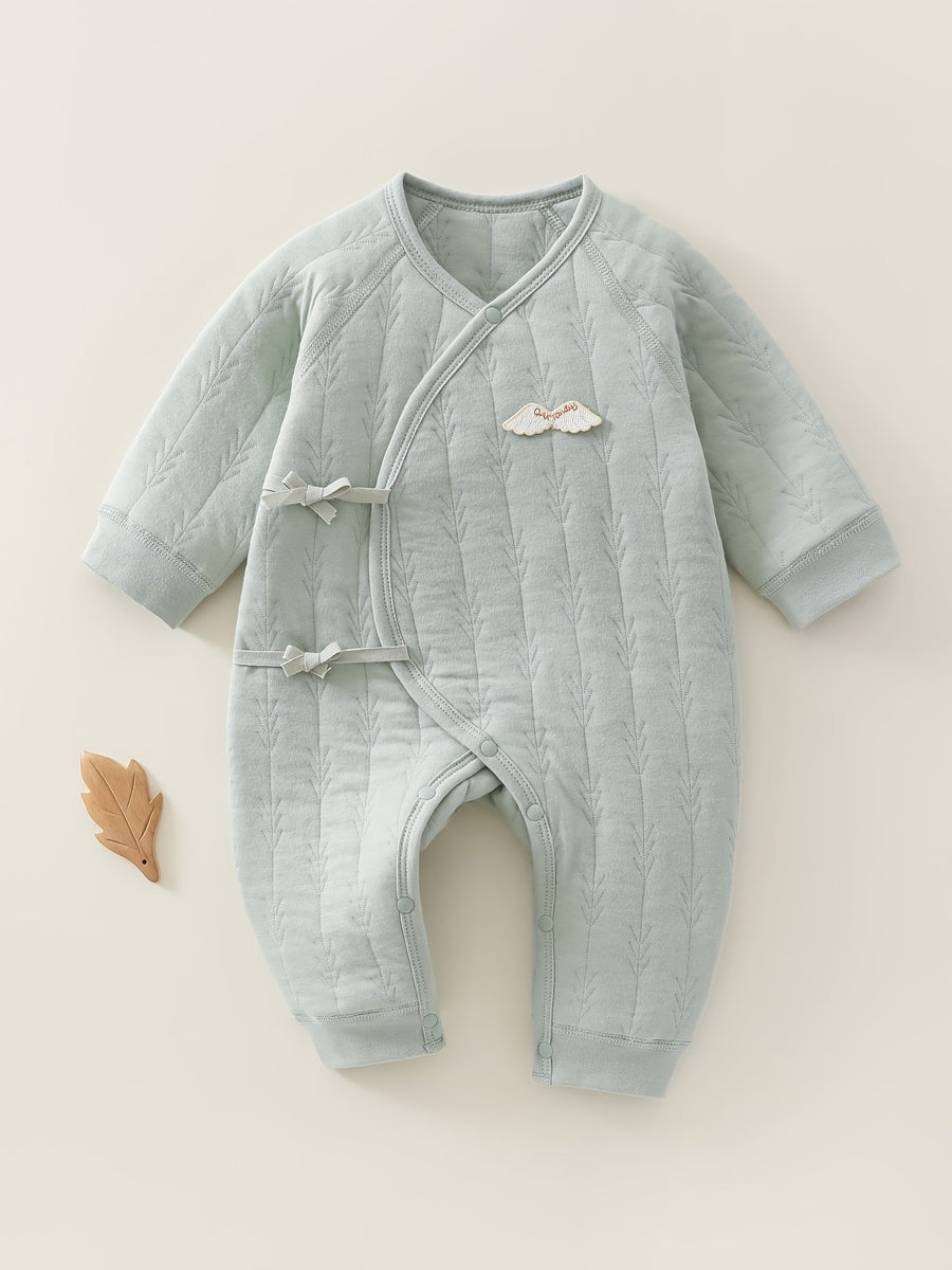 Grenouillère pour bébés garçons et filles - Ailes d'ange coupées, barboteuse pour nouveau-né, barboteuse de couleur unie