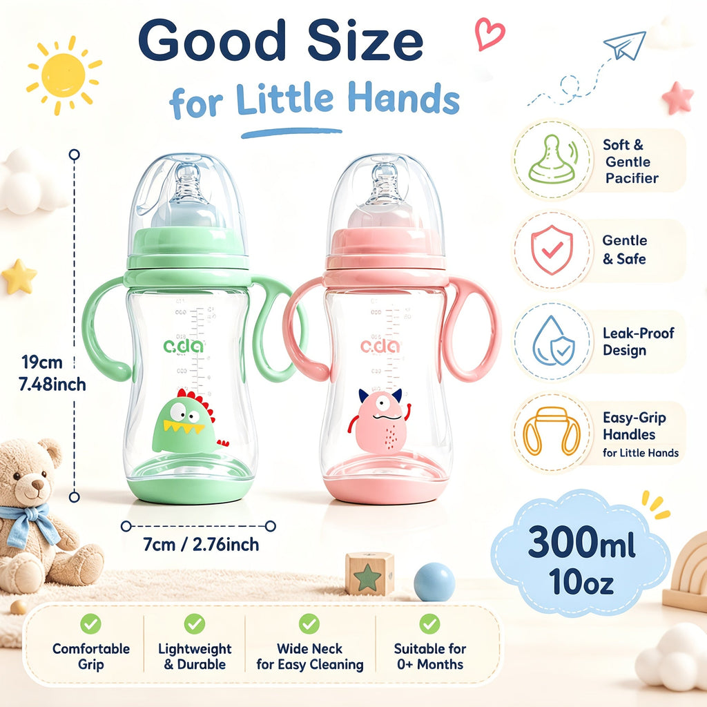 (1 bouteille et 1 tétine droite) bouteille bébé 300 ml grande capacité — Monptitlou