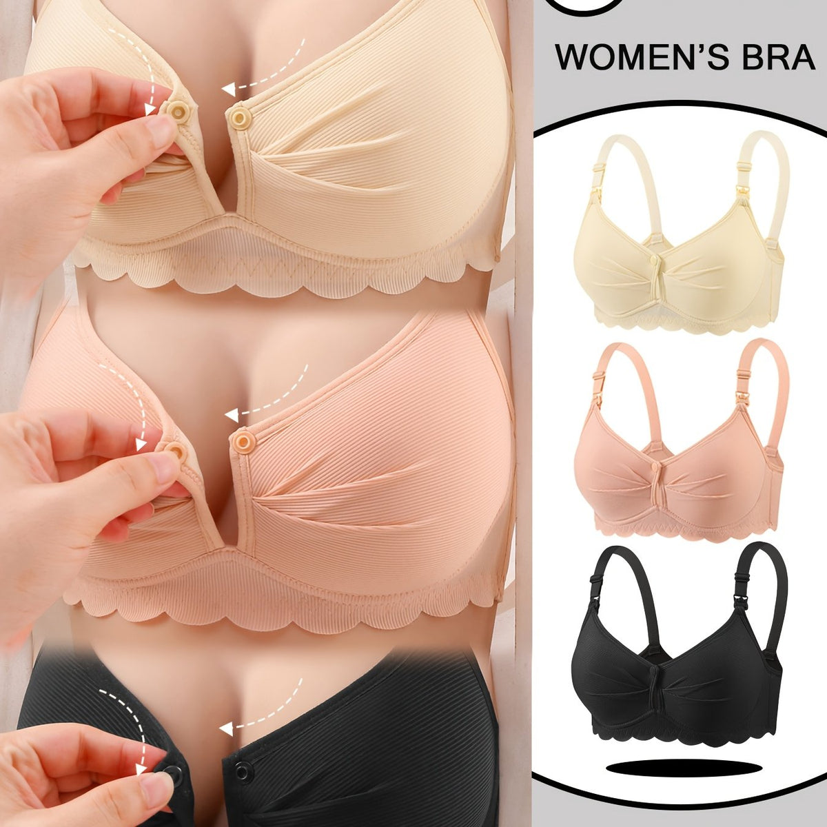 Soutien-gorge de maternité et d'allaitement élégant, couleur unie — Monptitlou Image