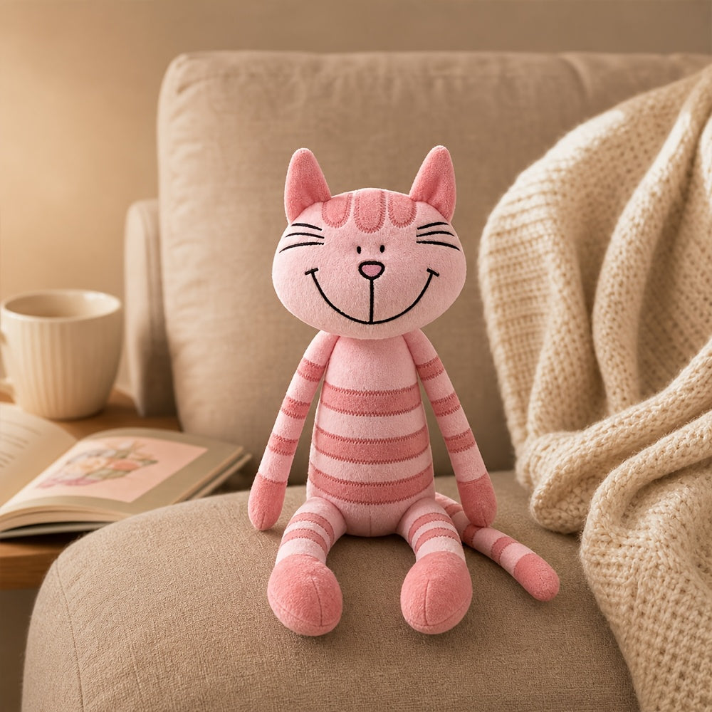 Poupée en peluche chaton rose guérisseur — Monptitlou