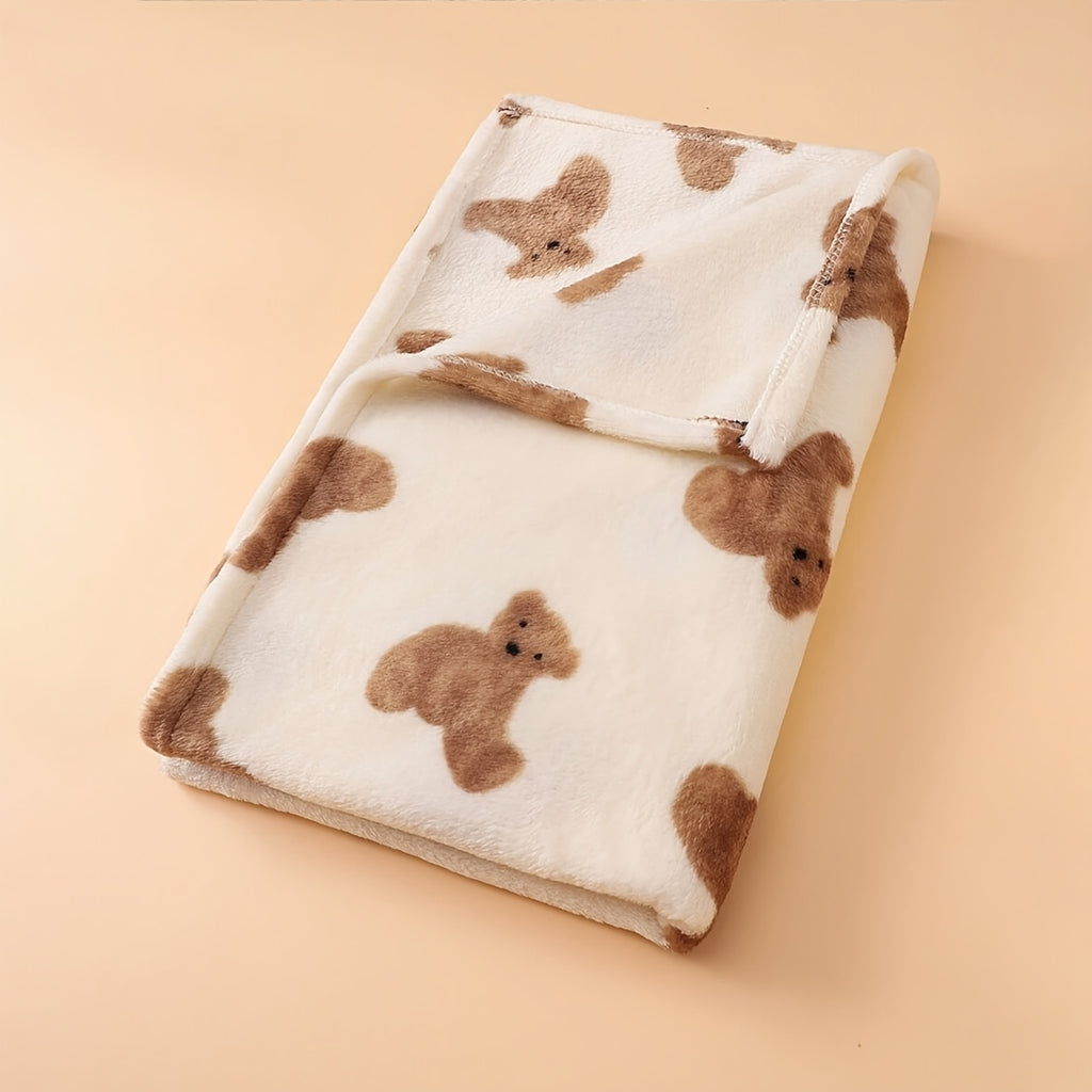 1 couverture pour bébé douce et confortable avec motif d'ours de dessin — Monptitlou