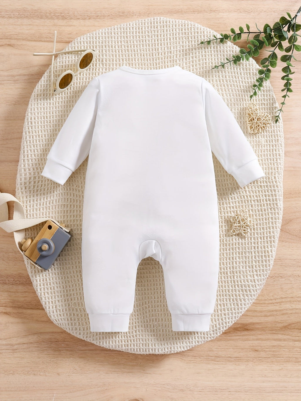 Body bébé manches longues à col incliné et imprimé lettré, grenouillère, combinaison rampante pour nouveau-né, pyjama un