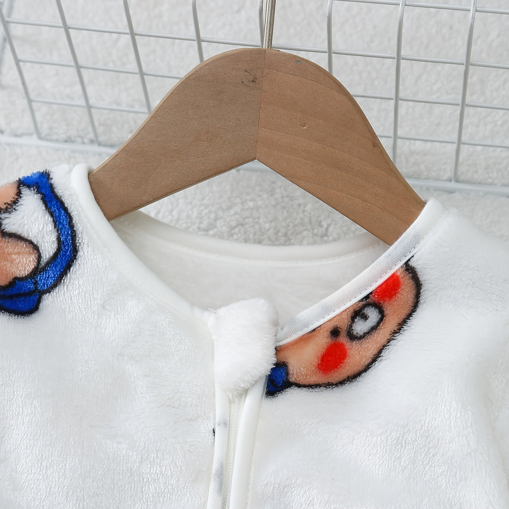 Ours en peluche à manches longues en flanelle réversible avec fermeture — Monptitlou
