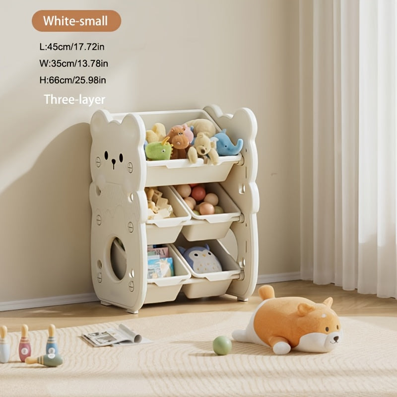 Armoire de rangement à trois niveaux avec plusieurs boîtes de rangement — Monptitlou