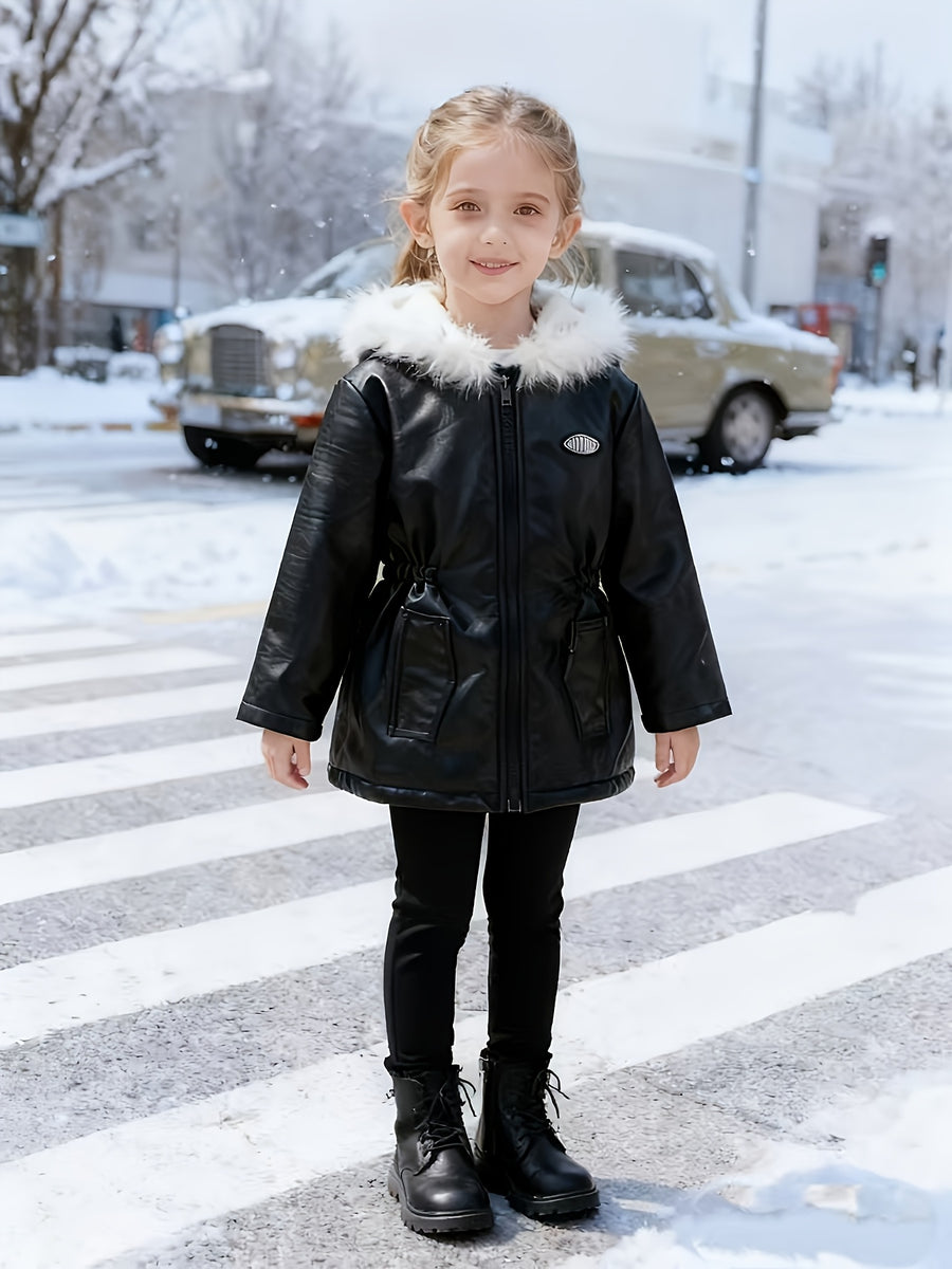 Veste à capuche pour fille avec petite décoration d'étiquette Zhangzi + — Monptitlou