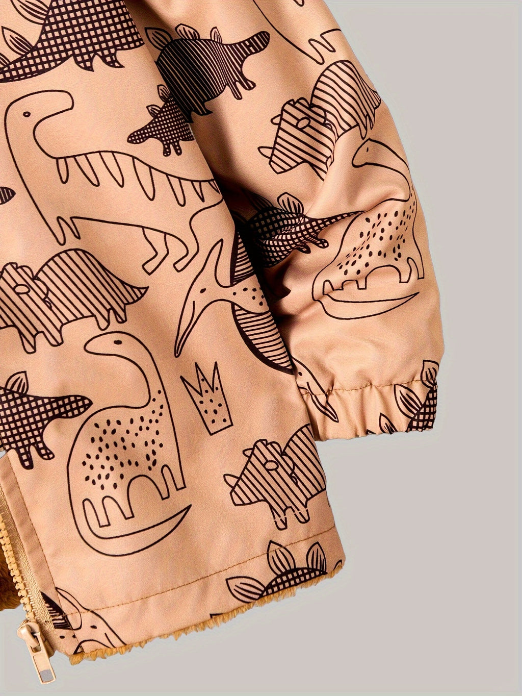 [Vêtements automne hiver] Veste à capuche en polaire teddy imprimée — Monptitlou