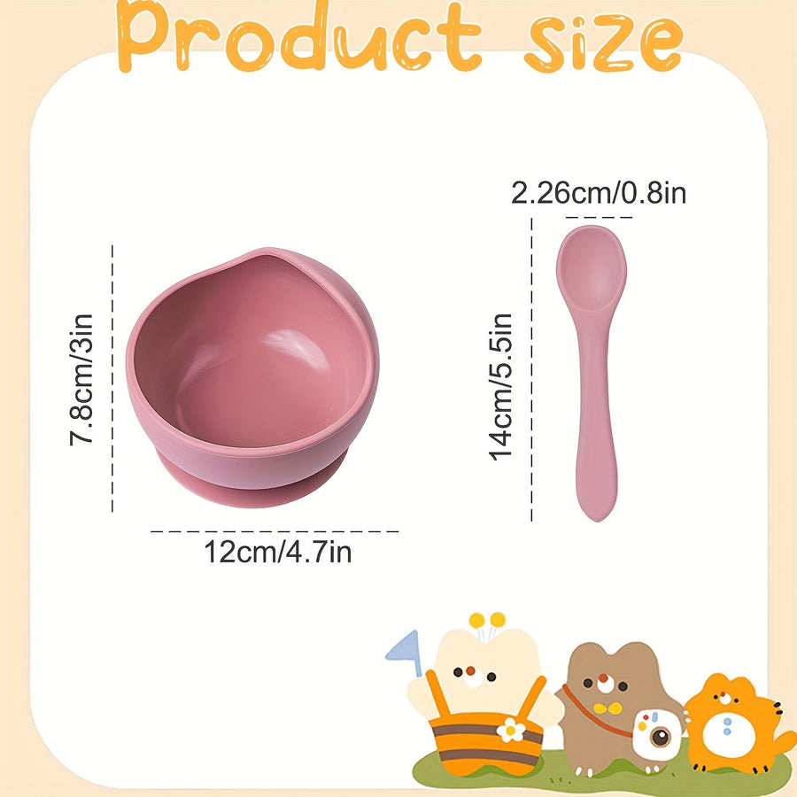 TYRY.HU Bol Bébé Personnalisé avec Ventouse - (Incluant un Bol et une Cuillère) - Début de l'Alimentation Autonome - Pre