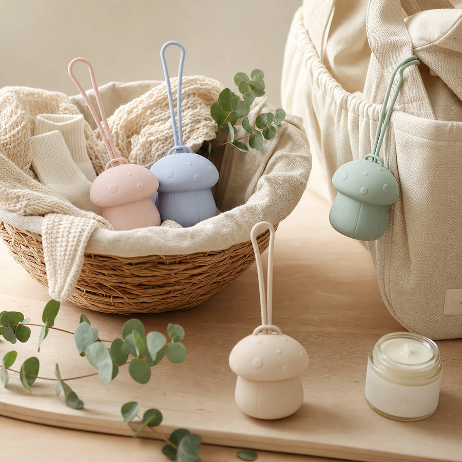 1pc Sac de Rangement Suspendu pour Poussette, Sac de Rangement pour Sucette en Silicone Champignon, Protecteur de Sucett