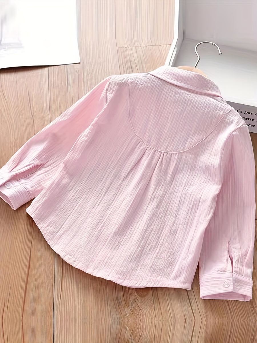 Chemise Brodée à Manches Longues pour Fille pour Printemps/Automne — Monptitlou