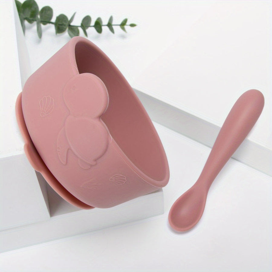 Bols en silicone alimentaire pour bébé avec cuillère 120 mm — Monptitlou