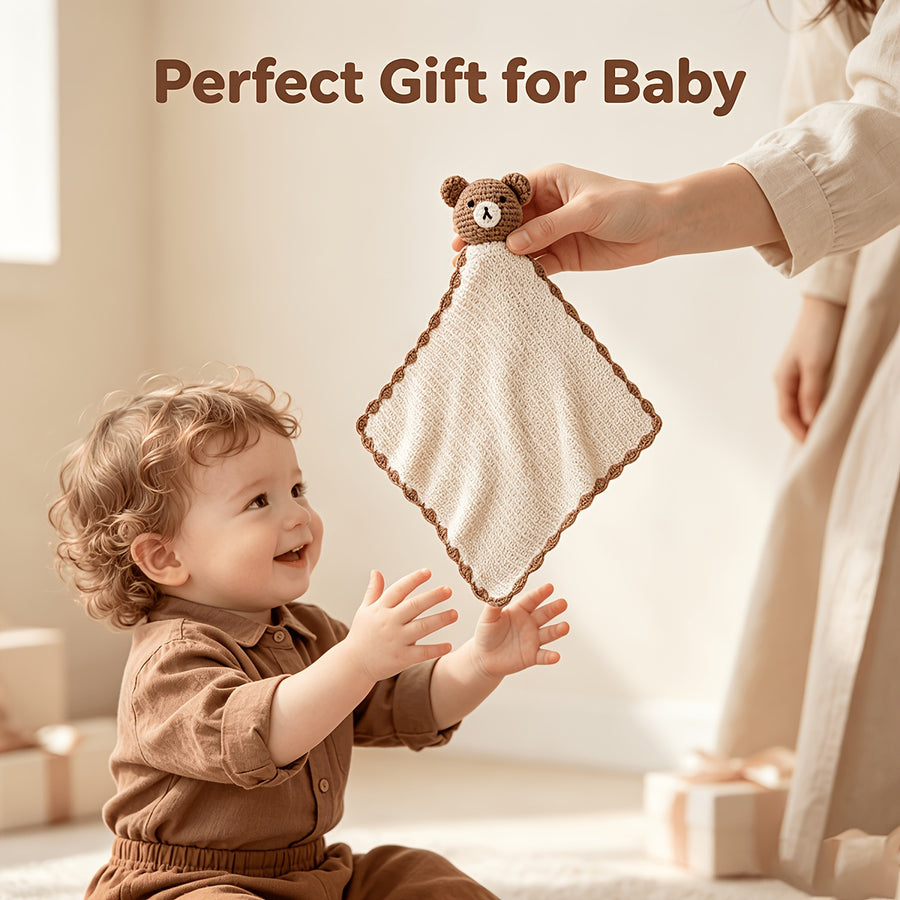 Couverture d'appoint confortable en tricot ours pour bébé — Monptitlou
