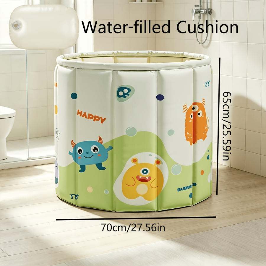 Baignoire pliable ronde avec imprimé monstre mignon de 83,01 cm et 70,0 — Monptitlou