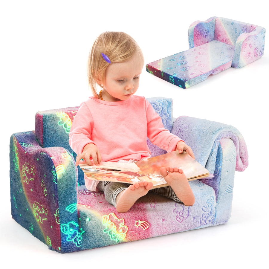 Canapé et fauteuil inclinable pliant 2-en-1 pour enfants avec — Monptitlou