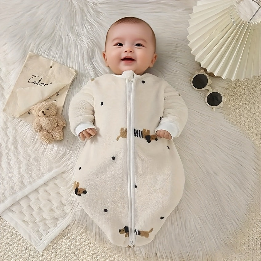 Cadeaux de baptême et robes pour bébé, motif à pois, chiot — Monptitlou Image