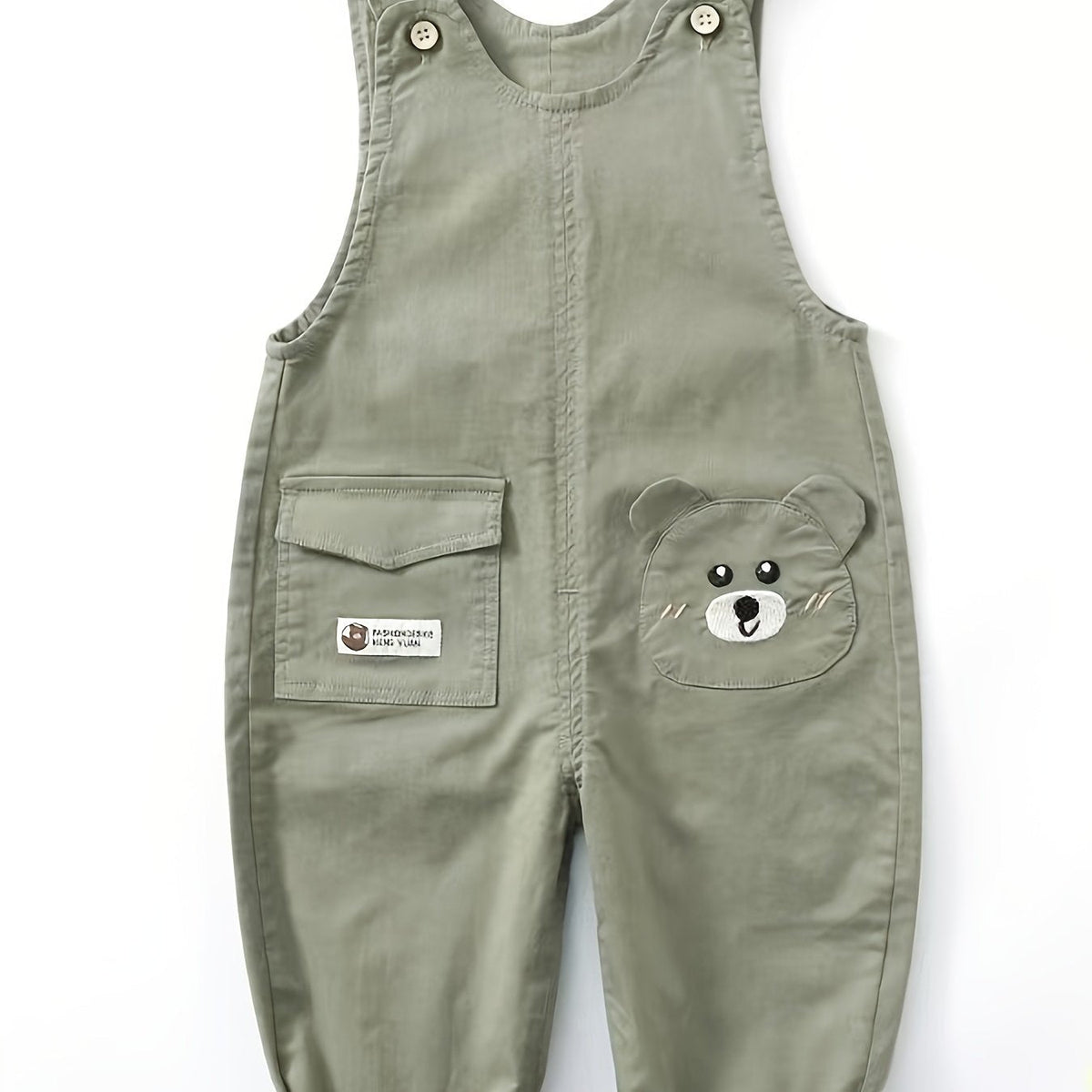 Salopette bébé légère et extensible à motif cartoon ours brodé — Monptitlou Image