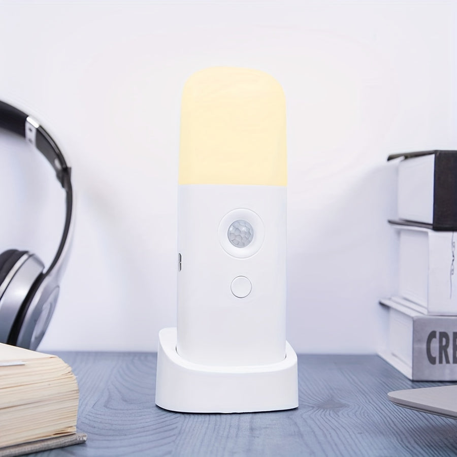 Lampe de nuit à détection de mouvement LED, 1 pc, USB rechargeable — Monptitlou