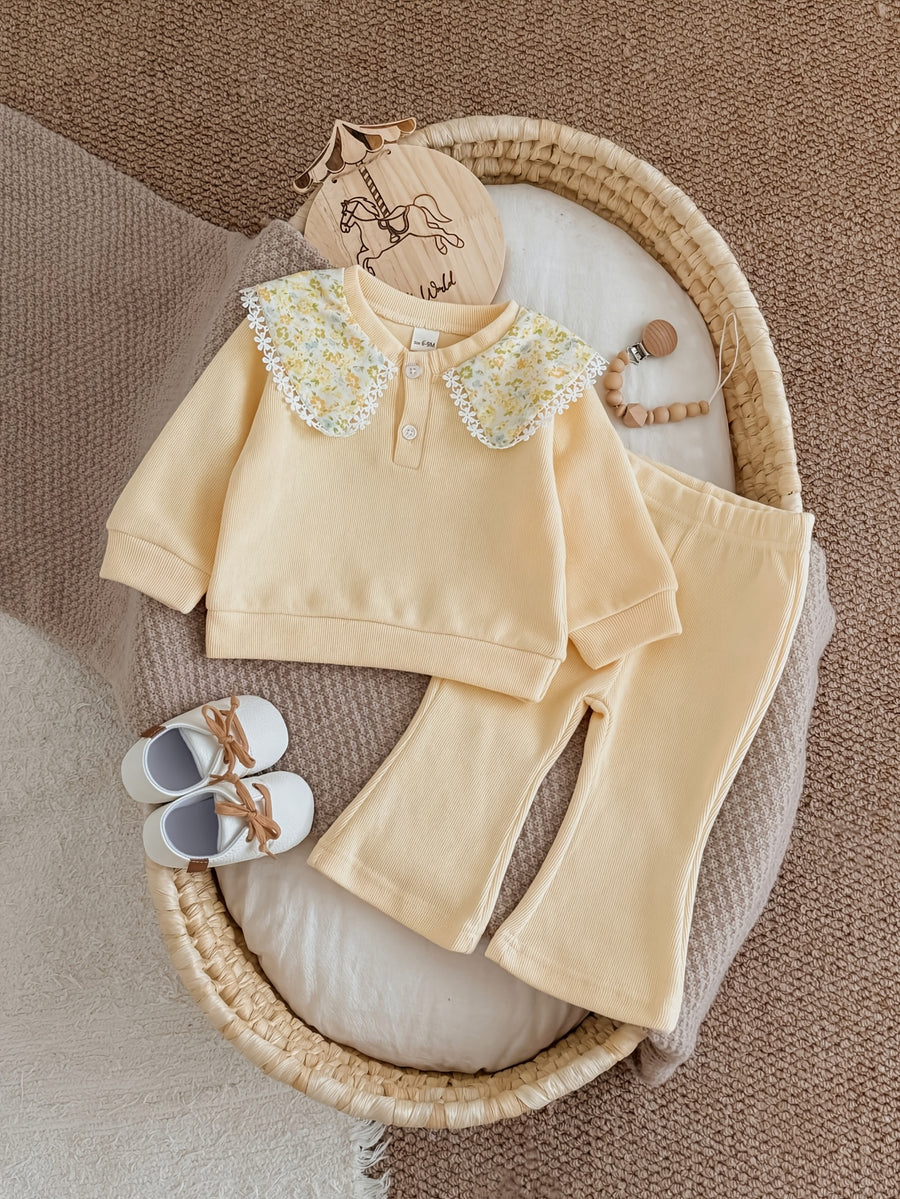 Ensemble 2 pièces pour fille printemps/automne à imprimé floral avec — Monptitlou