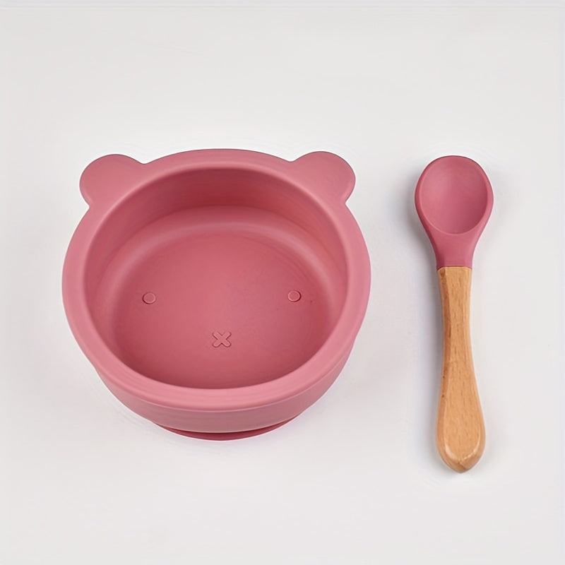 Ensemble de vaisselle pour bébé en silicone alimentaire avec ventouse — Monptitlou