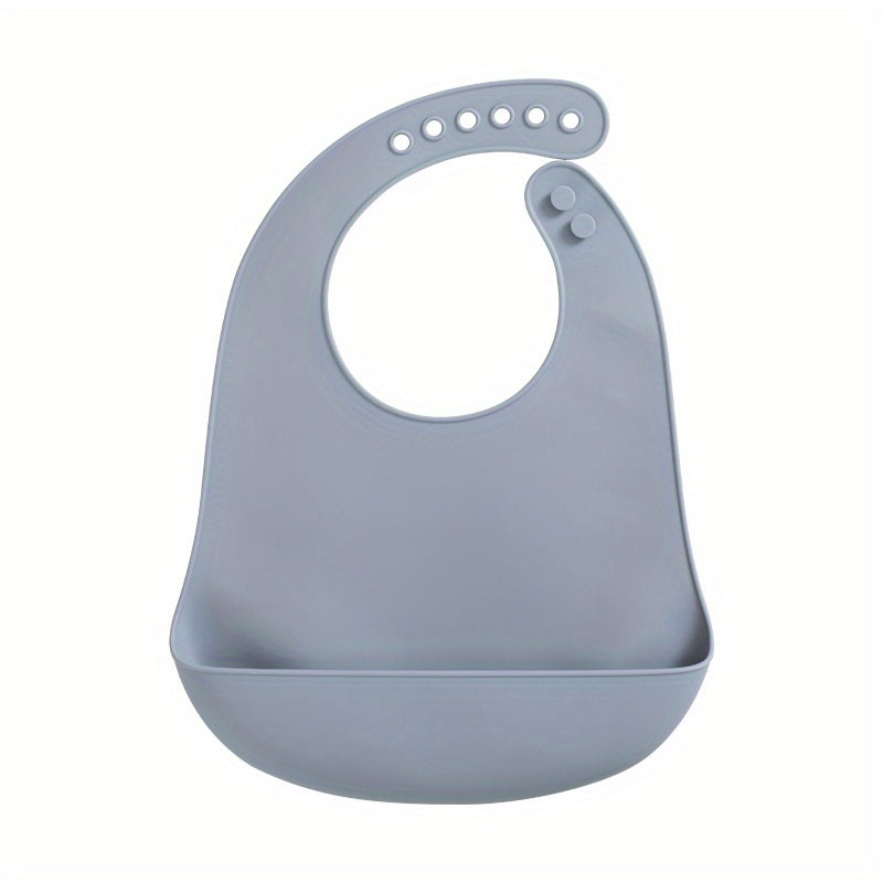 1 bavoir en silicone pour bébé, bavoir uni pour nourrisson — Monptitlou