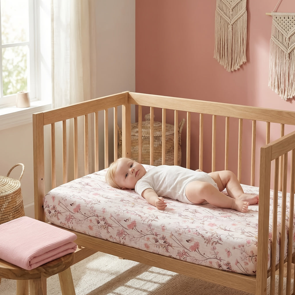 Draps de berceau pour bébé, housse de matelas ajustée confortable et — Monptitlou