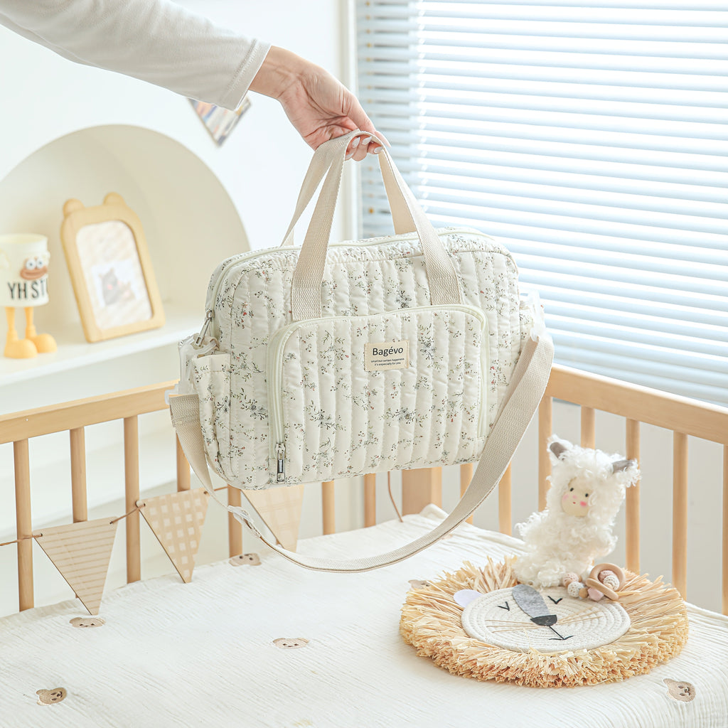 Sac à langer cabas floral pour maman et papa — Monptitlou