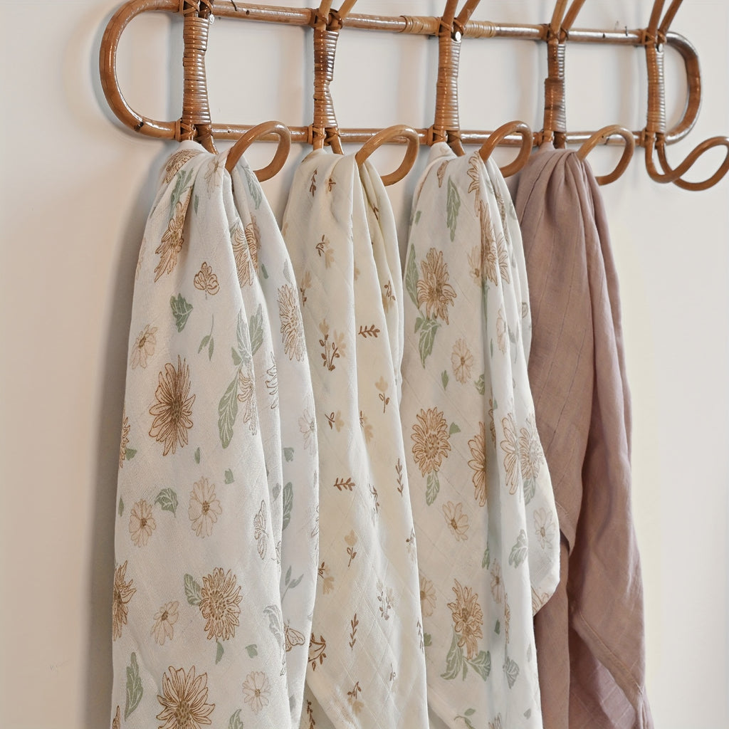 Lot de 6 langes bébé en mousseline de coton — Monptitlou