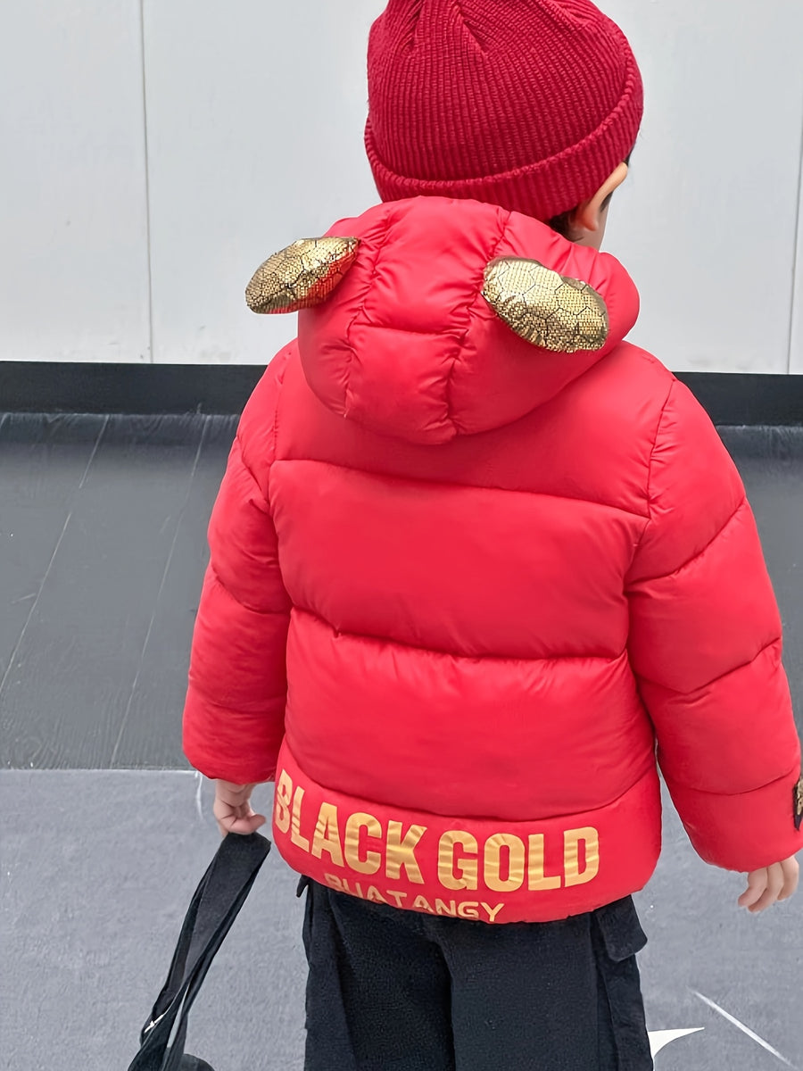 Veste matelassée matelassée nid d'abeille noire et dorée à capuche et