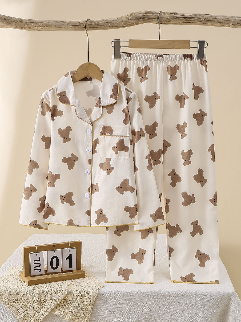 Ensemble Pyjama Fille à Imprimé Ours — Monptitlou