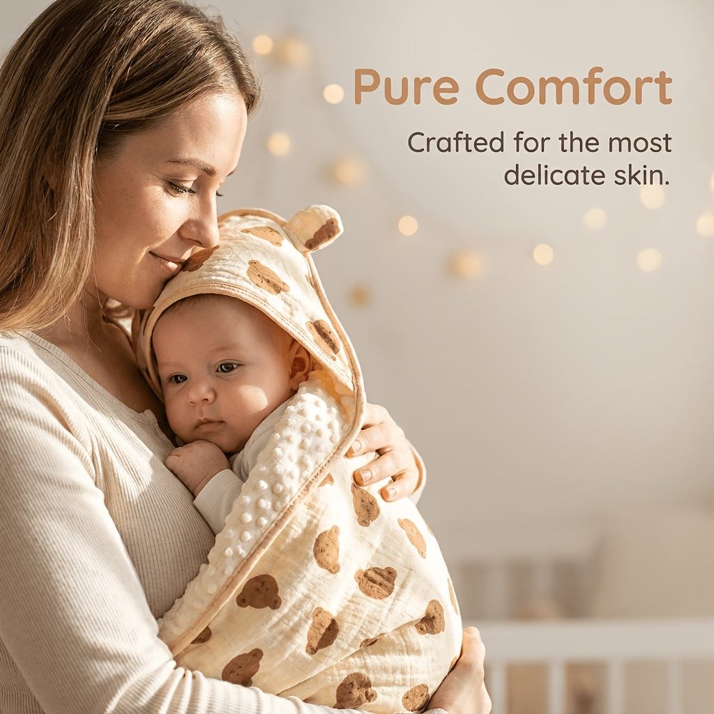 Couverture d'emmaillotage pour bébé, design d'oreille mignon — Monptitlou