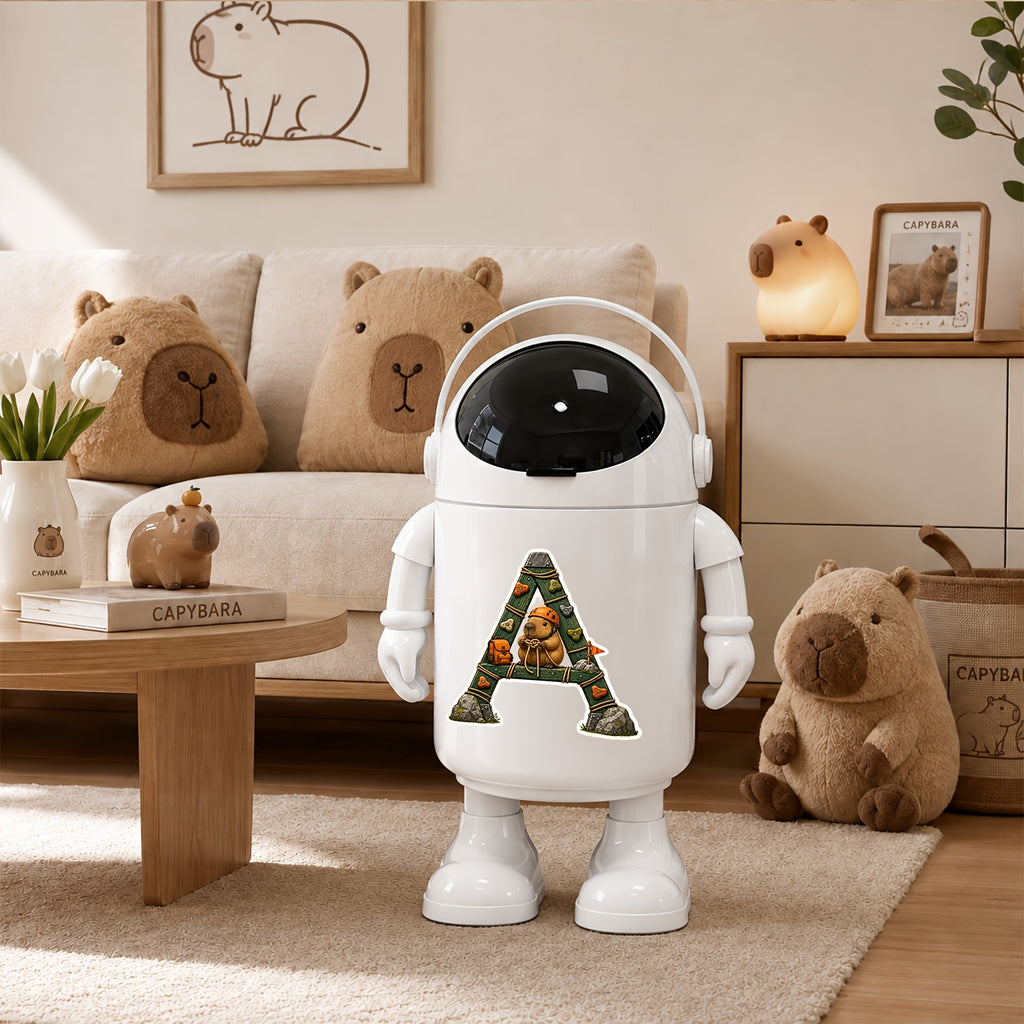 Poubelle à couches astronaute portable avec motif Q-Letter Capybara — Monptitlou