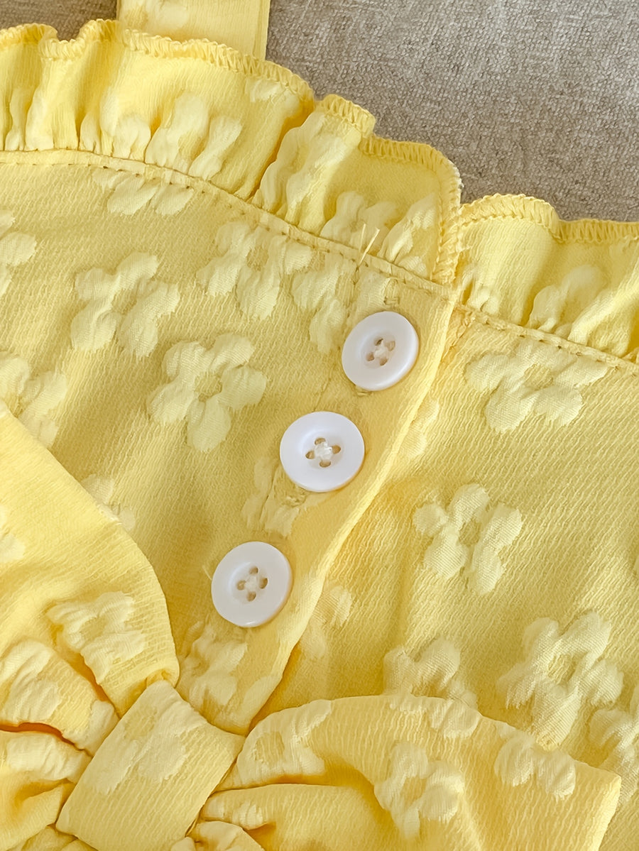 Ensemble 2 pièces pour bébé fille : chemisier sans bretelles à nœud — Monptitlou