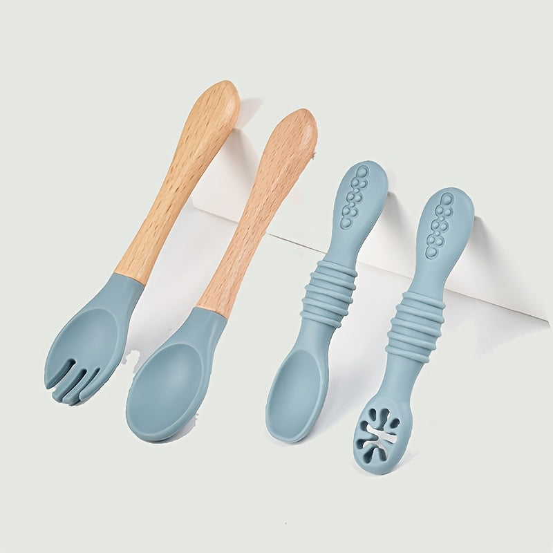 [Ensemble 4 pièces bébé] 4 pièces Ensemble Cuillère et Fourchette en — Monptitlou