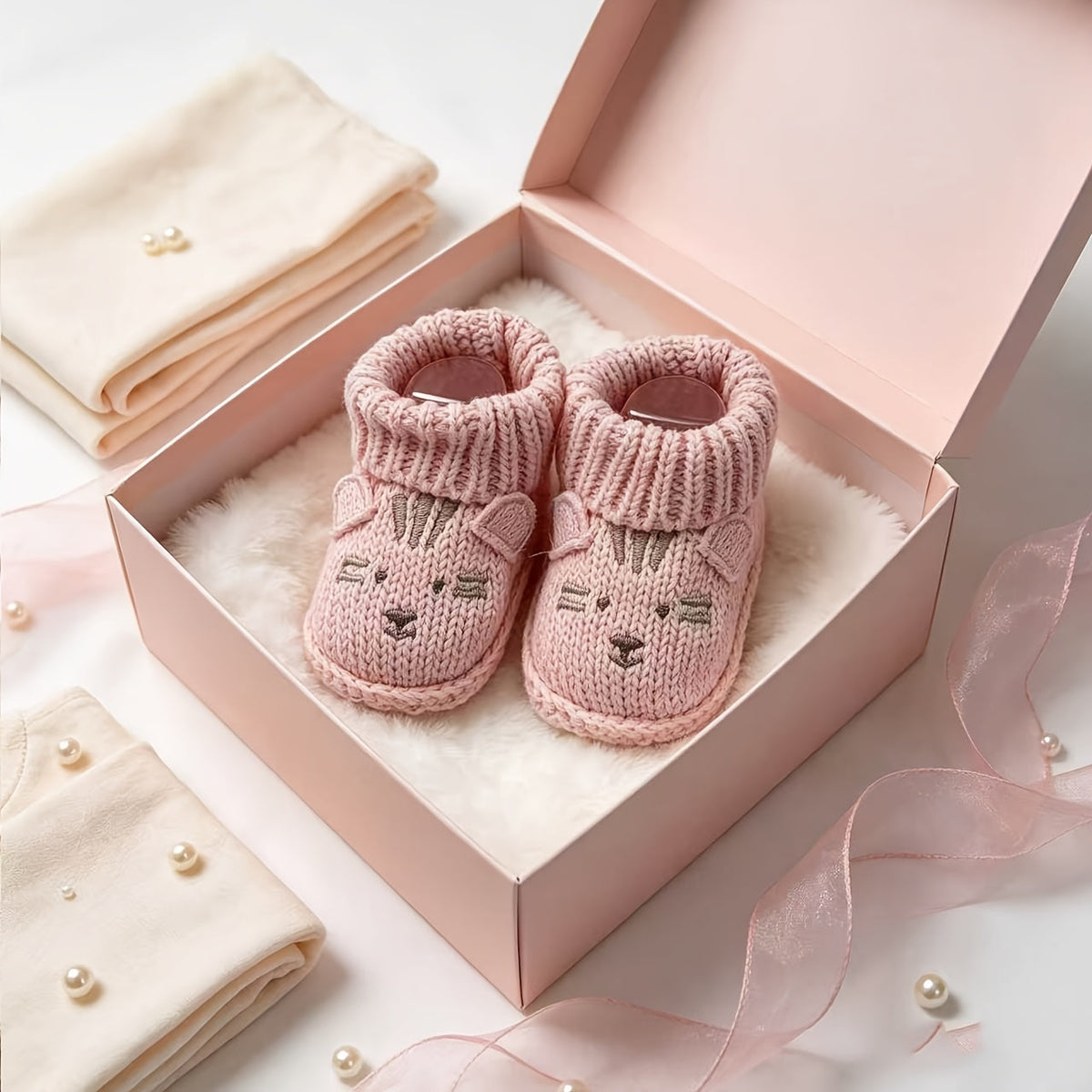 1 Paire de Chaussures de Bébé Tricotées à la Main — Monptitlou Image