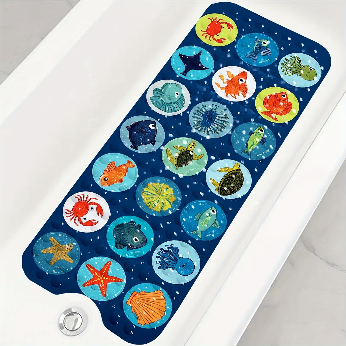 1 tapis de bain motif vie marine, idéal pour la salle de bain — Monptitlou Image