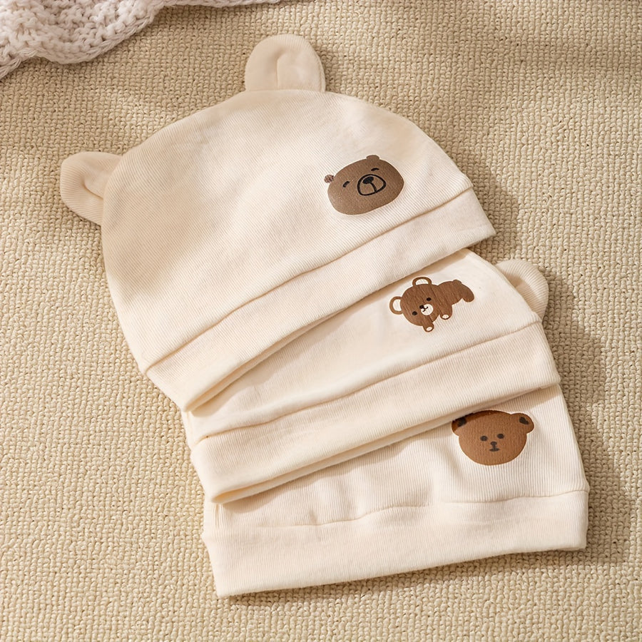 Bonnets pour bébé, avec des oreilles de ours mignons — Monptitlou