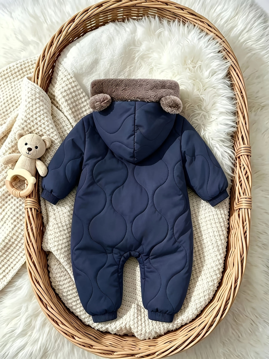 Combinaison bébé d'hiver à oreilles d'ours en relief — Monptitlou